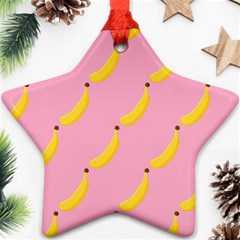 Banana Fruit Yellow Pink Ornament (star)