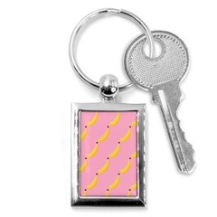 Banana Fruit Yellow Pink Key Chains (rectangle) 