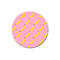 Banana Fruit Yellow Pink Magnet 3  (round) by Mariart