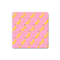 Banana Fruit Yellow Pink Square Magnet by Mariart