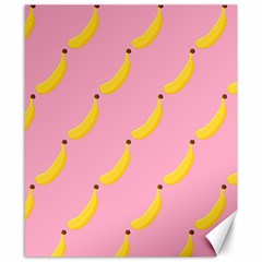 Banana Fruit Yellow Pink Canvas 8  X 10 