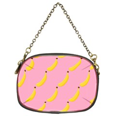 Banana Fruit Yellow Pink Chain Purses (two Sides) 