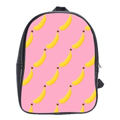 Banana Fruit Yellow Pink School Bag (large) by Mariart