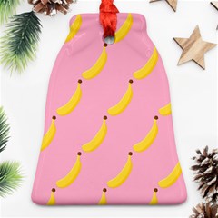 Banana Fruit Yellow Pink Bell Ornament (two Sides) by Mariart