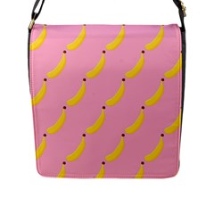 Banana Fruit Yellow Pink Flap Messenger Bag (l) 