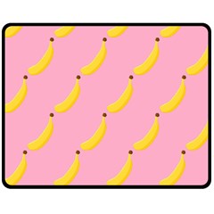 Banana Fruit Yellow Pink Double Sided Fleece Blanket (medium)  by Mariart