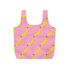 Banana Fruit Yellow Pink Full Print Recycle Bags (s) 