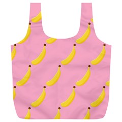 Banana Fruit Yellow Pink Full Print Recycle Bags (l) 