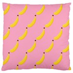 Banana Fruit Yellow Pink Large Flano Cushion Case (Two Sides) Front