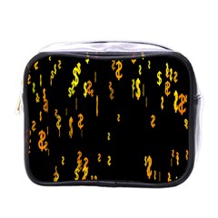 Animated Falling Spinning Shining 3d Golden Dollar Signs Against Transparent Mini Toiletries Bags