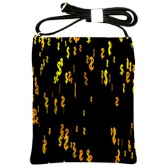 Animated Falling Spinning Shining 3d Golden Dollar Signs Against Transparent Shoulder Sling Bags by Mariart