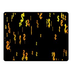 Animated Falling Spinning Shining 3d Golden Dollar Signs Against Transparent Fleece Blanket (small)