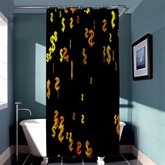 Animated Falling Spinning Shining 3d Golden Dollar Signs Against Transparent Shower Curtain 36  X 72  (stall)  by Mariart