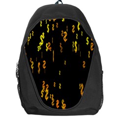 Animated Falling Spinning Shining 3d Golden Dollar Signs Against Transparent Backpack Bag by Mariart