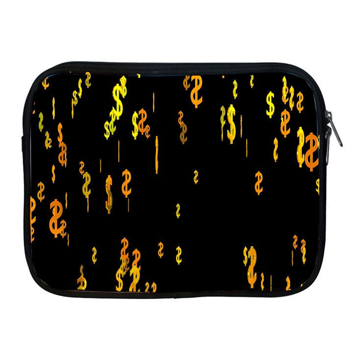 Animated Falling Spinning Shining 3d Golden Dollar Signs Against Transparent Apple iPad 2/3/4 Zipper Cases