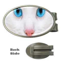 Beautiful White Face Cat Animals Blue Eye Money Clips (oval) 