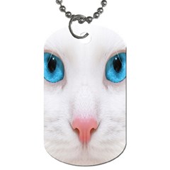 Beautiful White Face Cat Animals Blue Eye Dog Tag (one Side) by Mariart