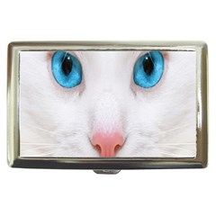 Beautiful White Face Cat Animals Blue Eye Cigarette Money Cases by Mariart