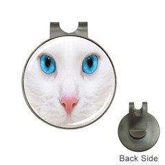 Beautiful White Face Cat Animals Blue Eye Hat Clips With Golf Markers