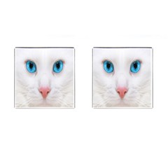 Beautiful White Face Cat Animals Blue Eye Cufflinks (square) by Mariart