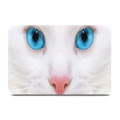 Beautiful White Face Cat Animals Blue Eye Plate Mats by Mariart