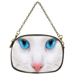 Beautiful White Face Cat Animals Blue Eye Chain Purses (one Side)  by Mariart