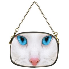 Beautiful White Face Cat Animals Blue Eye Chain Purses (two Sides) 