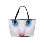 Beautiful White Face Cat Animals Blue Eye Shoulder Handbags Back