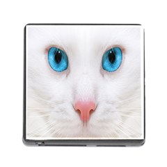 Beautiful White Face Cat Animals Blue Eye Memory Card Reader (square) by Mariart