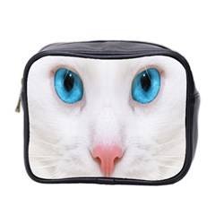 Beautiful White Face Cat Animals Blue Eye Mini Toiletries Bag 2-side