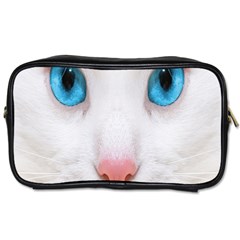 Beautiful White Face Cat Animals Blue Eye Toiletries Bags by Mariart