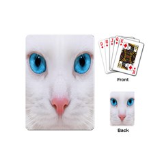 Beautiful White Face Cat Animals Blue Eye Playing Cards (mini)  by Mariart