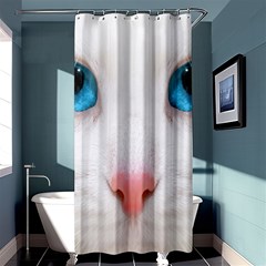 Beautiful White Face Cat Animals Blue Eye Shower Curtain 36  X 72  (stall) 