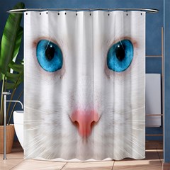 Beautiful White Face Cat Animals Blue Eye Shower Curtain 60  X 72  (medium)  by Mariart