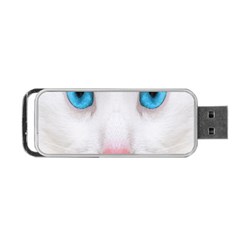 Beautiful White Face Cat Animals Blue Eye Portable Usb Flash (one Side) by Mariart