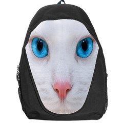 Beautiful White Face Cat Animals Blue Eye Backpack Bag by Mariart