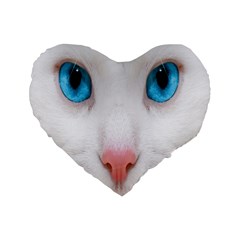 Beautiful White Face Cat Animals Blue Eye Standard 16  Premium Heart Shape Cushions