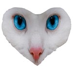 Beautiful White Face Cat Animals Blue Eye Large 19  Premium Heart Shape Cushions Front