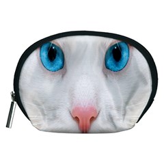 Beautiful White Face Cat Animals Blue Eye Accessory Pouches (medium) 