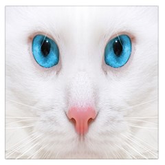 Beautiful White Face Cat Animals Blue Eye Large Satin Scarf (square)