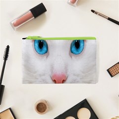 Beautiful White Face Cat Animals Blue Eye Cosmetic Bag (xs)