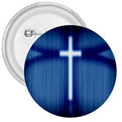 Blue Cross Christian 3  Buttons