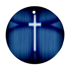 Blue Cross Christian Ornament (Round)