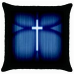 Blue Cross Christian Throw Pillow Case (Black) Front