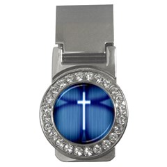 Blue Cross Christian Money Clips (cz)  by Mariart