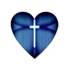 Blue Cross Christian Heart Magnet