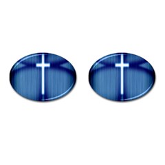 Blue Cross Christian Cufflinks (oval) by Mariart