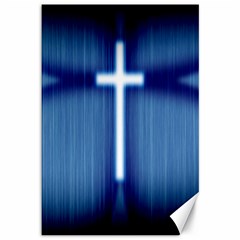 Blue Cross Christian Canvas 12  X 18   by Mariart