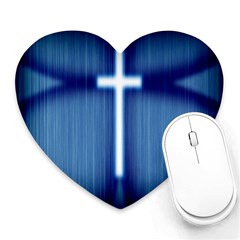 Blue Cross Christian Heart Mousepads by Mariart