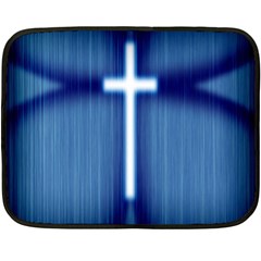 Blue Cross Christian Double Sided Fleece Blanket (mini)  by Mariart